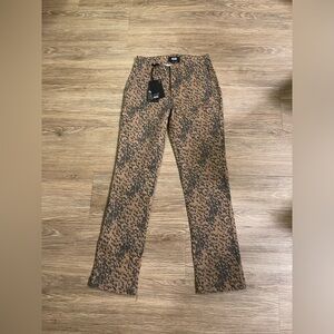 PAIGE Mayslie straight leg cheetah print jeans